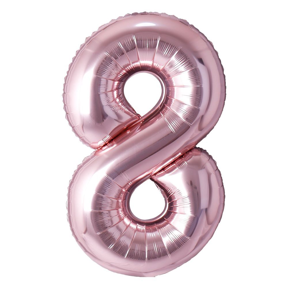 34" Rose Gold Number 8 Airise Balloon