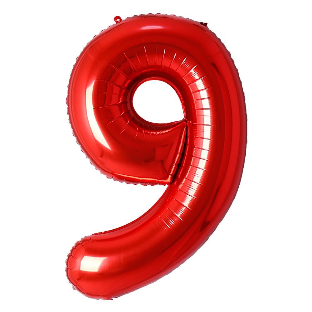 34" Red Number 9 Airise Balloon