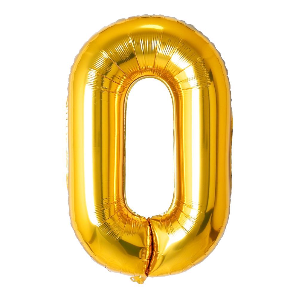 34" Gold Number 0 Airise Balloon