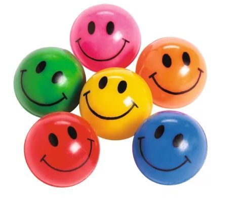 12Ct Smile Face Bouncing Balls