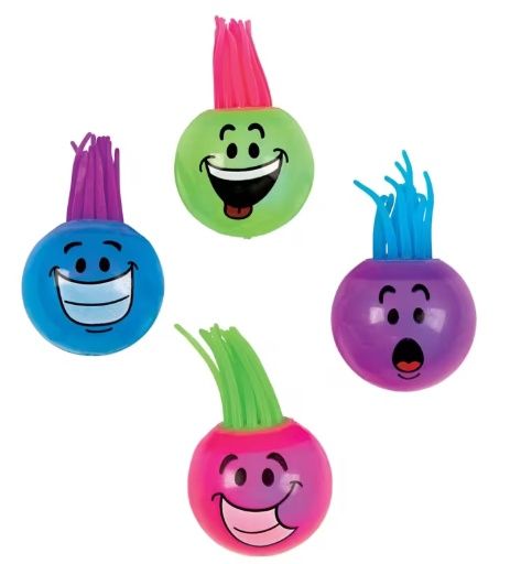 Mini Rubber Funny Face Light-Up Balls