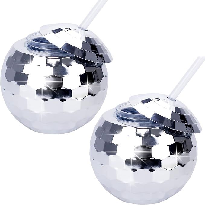 Disco Ball Tumblers With Straw