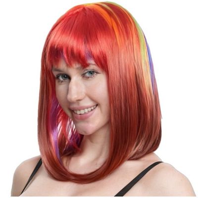 Rainbow Long Bob Wig