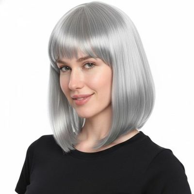 Long Bob Silver Wig