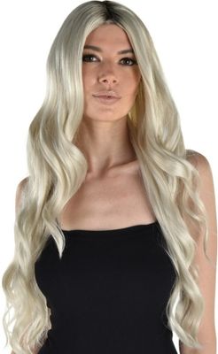 Long Bleach Blonde Wig