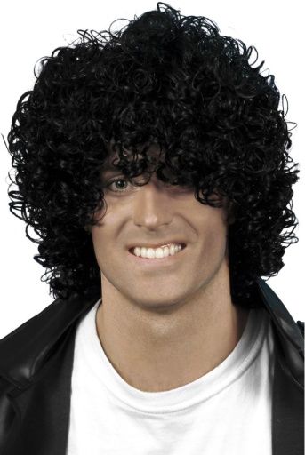 Afro Wet Look Wig - Black