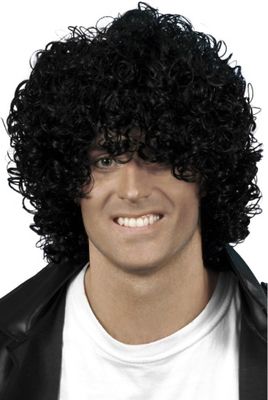 Afro Wet Look Wig - Black
