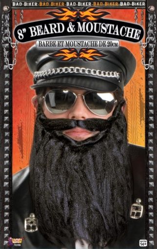 Bad Biker Beard &amp; Moustache Black