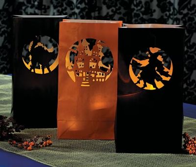 12Ct Halloween Silhouette Luminary Bags