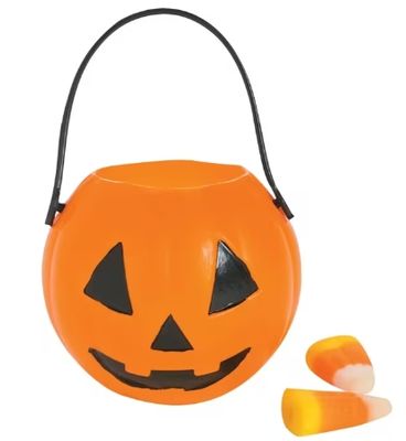 12Ct Mini Pumpkin Plastic Candy Buckets