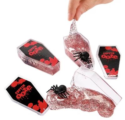 Plastic Coffin Putty with Black Spider