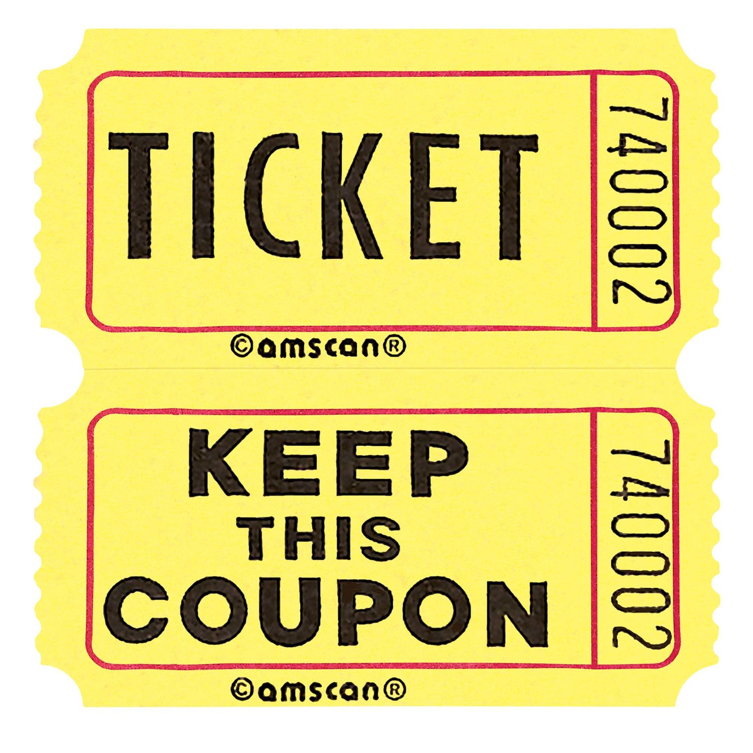 Yellow Double Ticket Roll