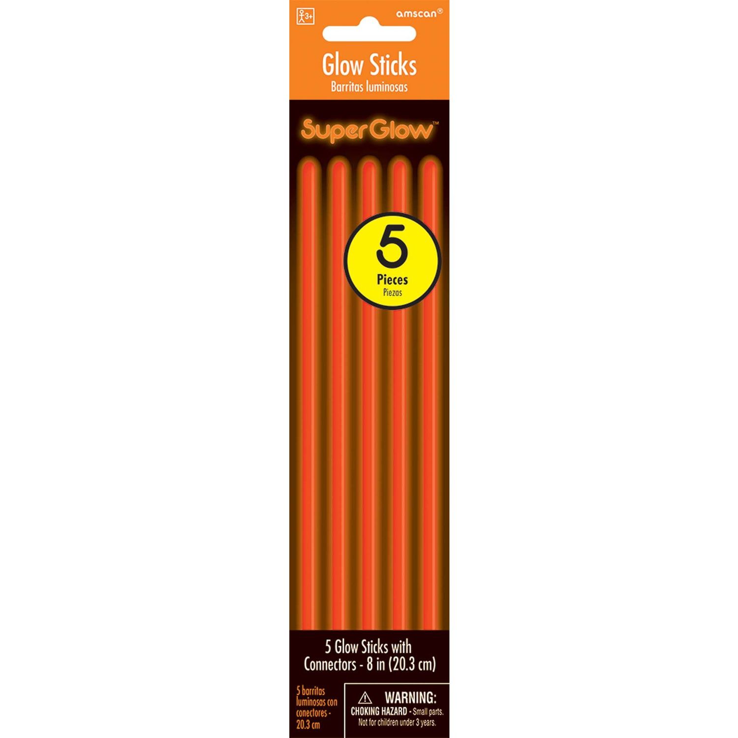 8" Glow Sticks 5 Ct. - Orange