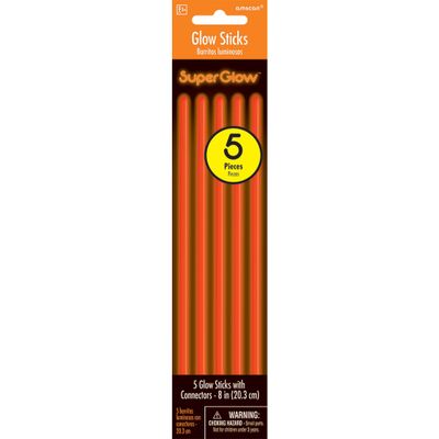 8" Glow Sticks 5 Ct. - Orange