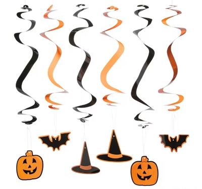 24Ct Hanging Swirl Halloween Decorations