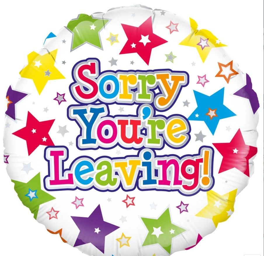 026 18" Sorry You're Leaving Stars Foil Balloon