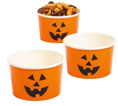 24cT Jack-O’-Lantern Disposable Paper Snack Cups