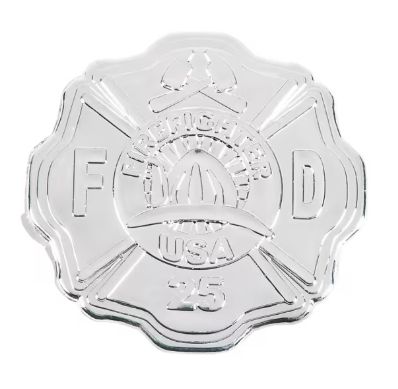 12Ct Silver-Color Plastic Firefighter Badges
