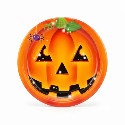 8Ct 6.75" Perfect Pumpkin Paper Plates