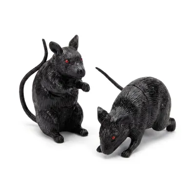 Creepy Crawly Black Rubber Rat