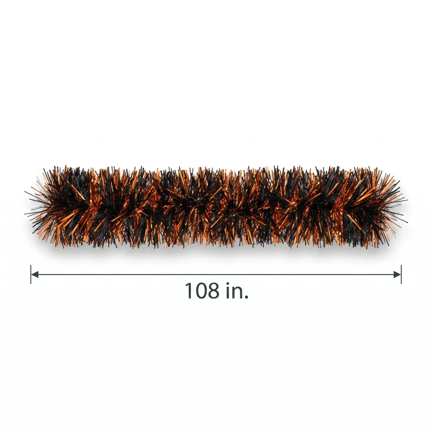 9Ft Black &amp; Orange Tinsel Garland