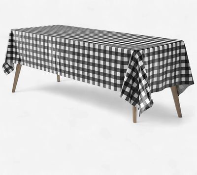 Black Gingham Plastic Table Covers