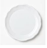 12" Elegant White Scalloped Plastic Tray