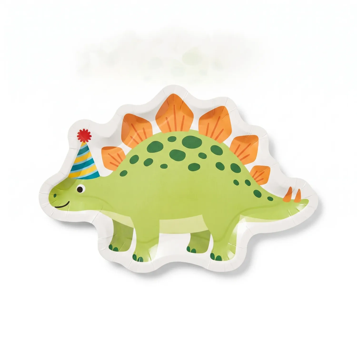 8Ct 7" Dino-Mite Stegosaurus Shaped Plates