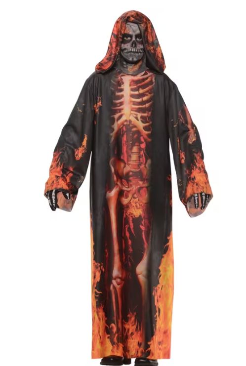 Boy's Underworld Robe Skeleton Costume - Large