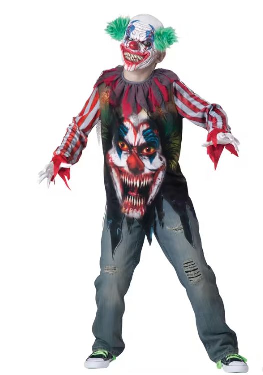 Kids Big Top Terror Clown Costume - Small 6-8
