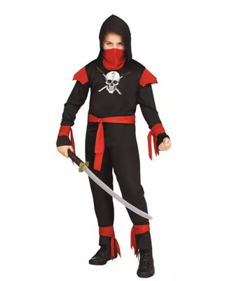 Boy's Black Skull Ninja Costume - Small