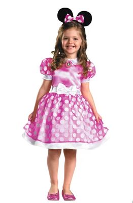 Girl's Toddler Pink Classic Minnie Mouse Costume - 3T-4T