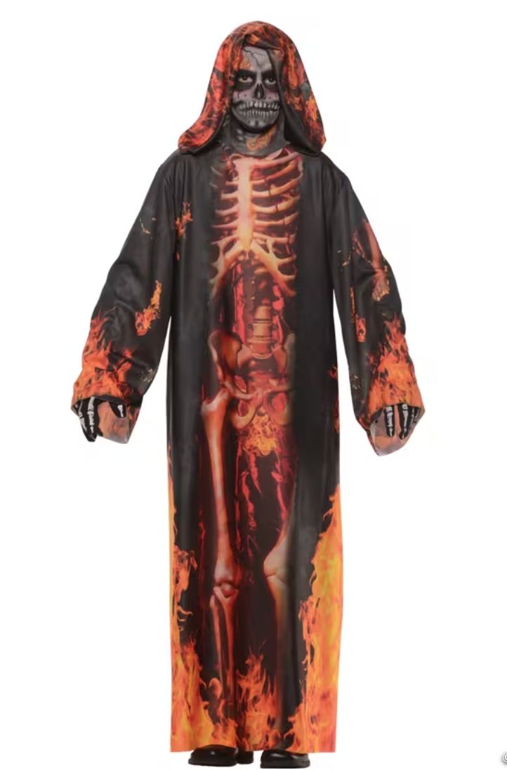 Boy's Underworld Robe Skeleton Costume - Medium