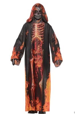 Boy's Underworld Robe Skeleton Costume - Medium
