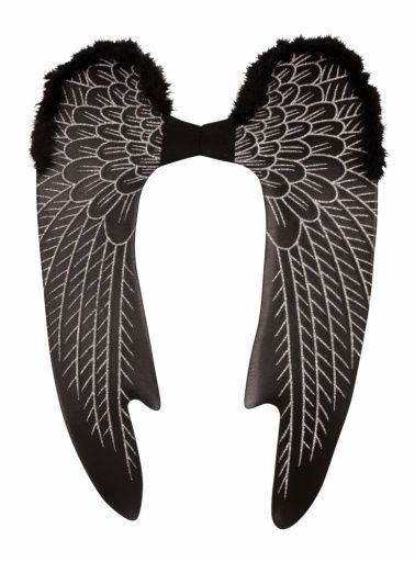 Large Angel Wings Black