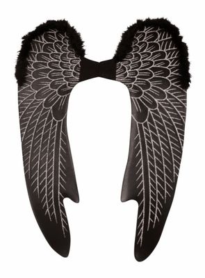 Large Angel Wings Black