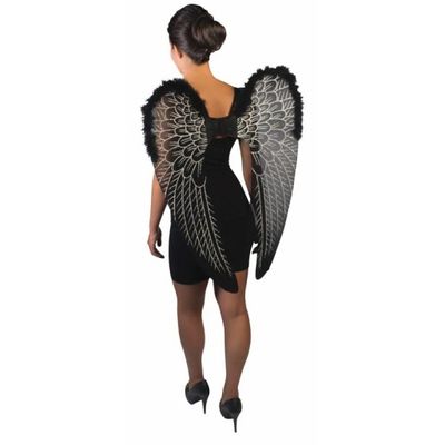 Large Angel Wings Black