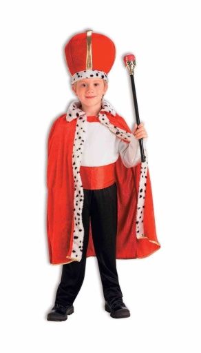 King Robe &amp; Crown Kids Costume Set - Red