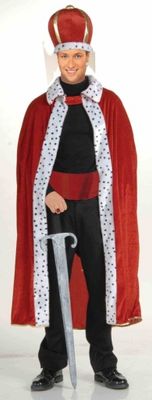 King Robe &amp; Crown Set Adult Costume - Red