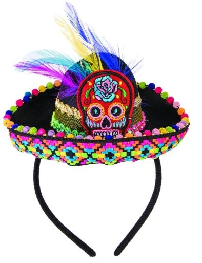 Day Of The Dead Mini Hat Headband