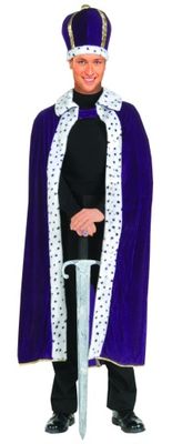 King Robe &amp; Crown Set Adult Costume - Purple