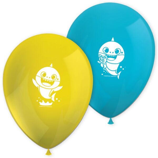 8Ct Baby Shark Latex Balloons