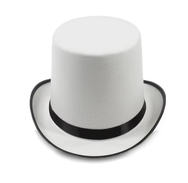 6.3" Top Hat White