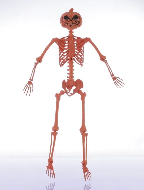 5.4Ft Pumpkin Head Skeleton - Yellow