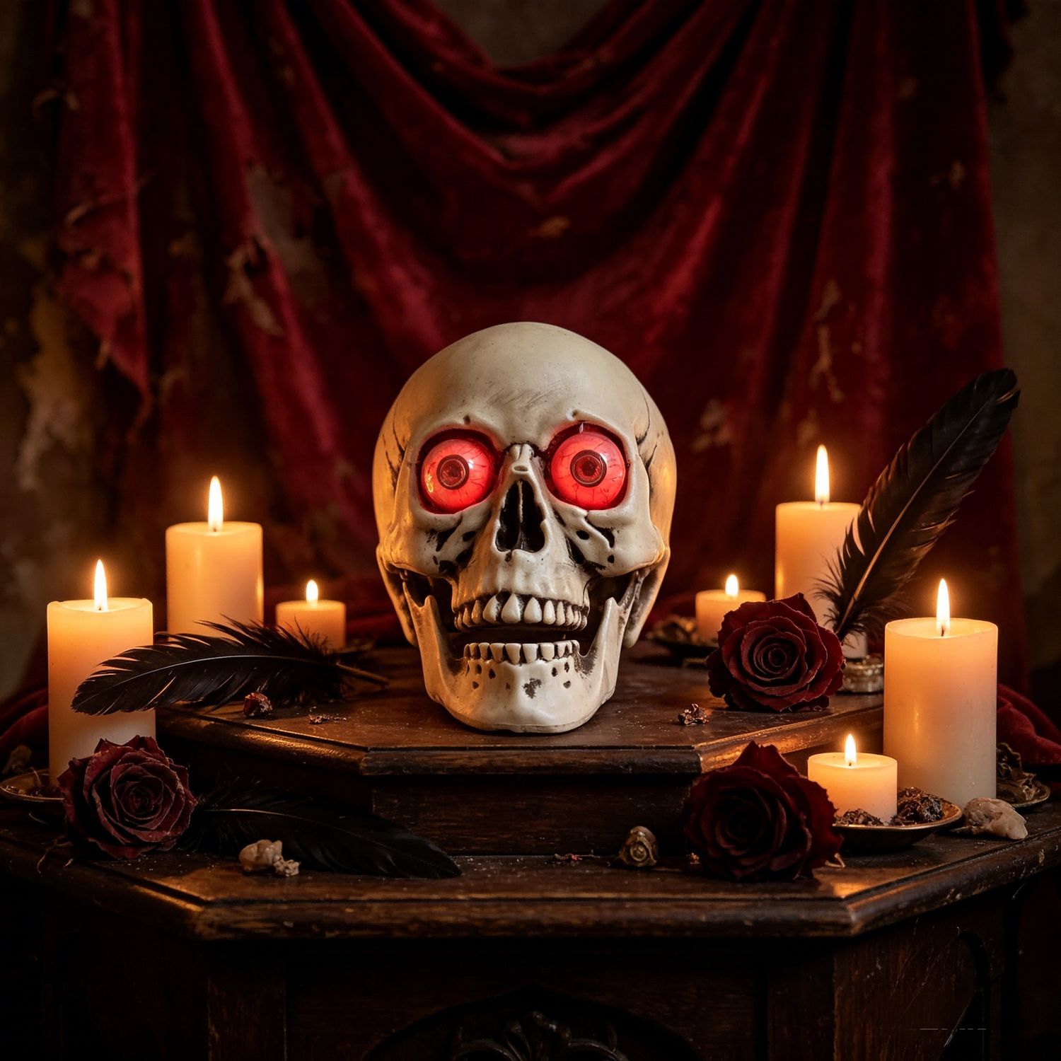 Skull with Red Eyes and Sound