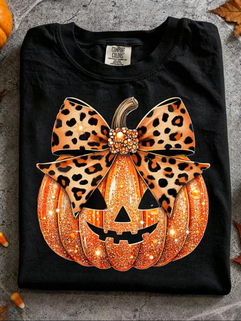 Black Halloween T-Shirt Pumpkin
