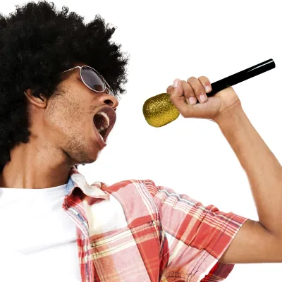 Gold Glitter Microphone