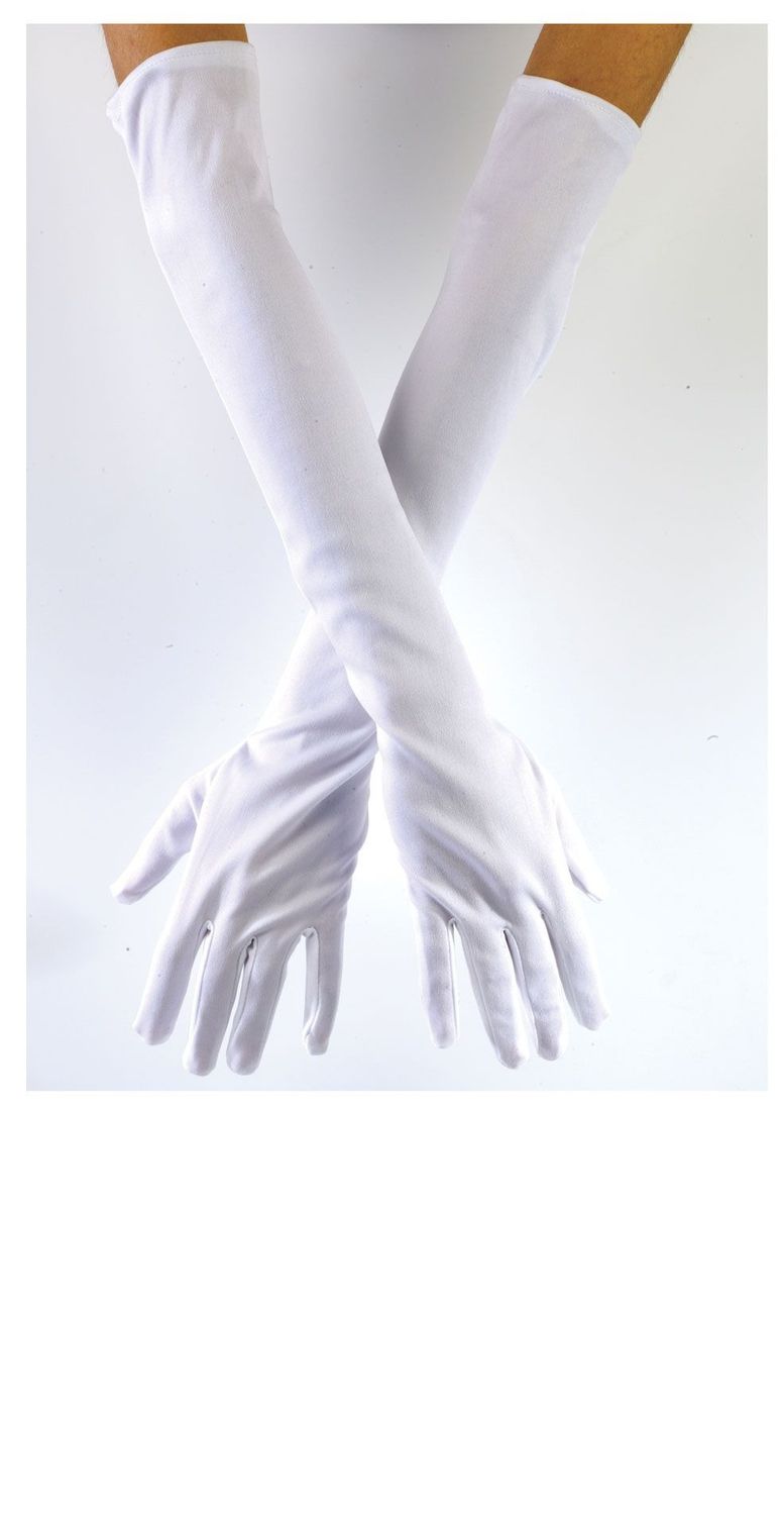 Child White Opera Length Gloves