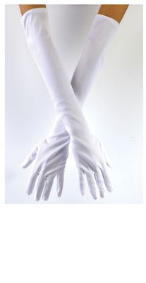 Child White Opera Length Gloves