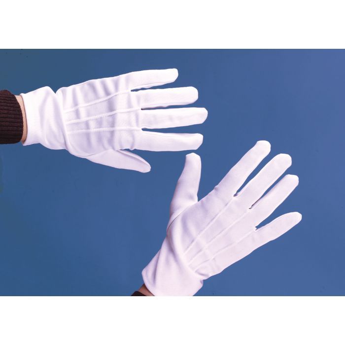 Deluxe White Theatrical Gloves with Snap
